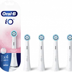 Recambio para cepillo dental - Oral-B iO Gentle Care, Pack De 4 Unidades, Blanco