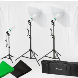 Set de Iluminación de Luz diurna y de Fondos de Estudio Bresser BR-2109 900W