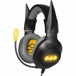 Auriculares gaming - FR-TEC DC Batman, Diadema, Micrófono, Luz LED, Multiplataforma, Negro