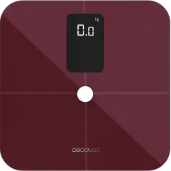 Báscula de baño - Cecotec Surface Precision Smart Healthy Vision Garnet, Bluetooth, Granate