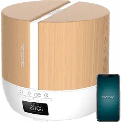 Humidificador - Cecotec PureAroma 550 Connected White Woody, 0.5 l, 30 m², 25 ml/h, Temporizador, Marrón