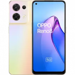 Móvil - OPPO Reno 8, Shimmer Gold, 256GB, 8GB, 6.44" Full HD+, MTK Dimensity 1300, 4500mAh, Android 12