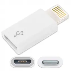 Ociodual Adaptador Conversor de Micro-USB a 8 Pines Blanco