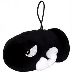 Peluche - Super Mario, Bullet Bill, 13 cm, Negro