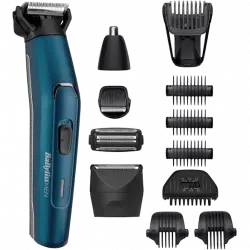 Afeitadora corporal - Babyliss MT890E, Multiusos, 12 en 1, Autonomía 120 min, 5 Accesorios, Función mojado, Azul