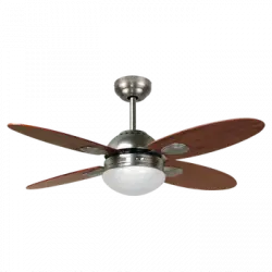 Bastilipo - Bastilipo Bermeo Níquel Ventilador Techo Con Mando A Distancia E27, 60 W, Blanco, 105 X 41 Cm, Eficiencia Energética G