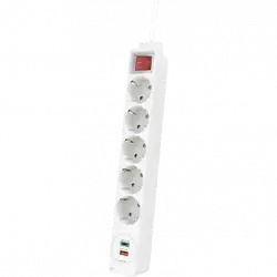 Regleta - Hama Power Strip, 7 tomas de corriente, Blanco