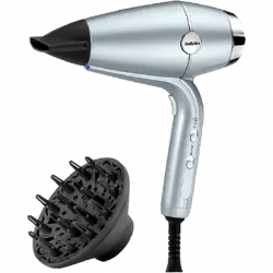 Secador - Babyliss D773DE, 2100 W, 3 Niveles de temperatura, 2 Velocidades, Difusor, Gris