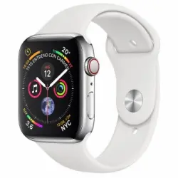 Apple Watch Series 4 Gps + Cellular 40mm Acero Plata Con Correa Deportiva Blanca