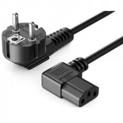 Cradia Cable Alimentación Conector Angulado Derecha 1.8m Negro