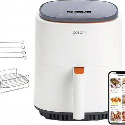 Freidora de aire - Cosori Lite Chef Edition, 1500 W, 3.8 litros, 7 modos cocinado, Pantalla LED táctil, Blanco