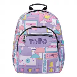 Mochila Escolar Totto Morado Ciber Gommas Morado