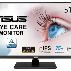 Monitor - Asus VP32AQ, 31.5", WQHD, Filtro luz azul, Antiparpadeo, FreeSync, 75Hz, Negro