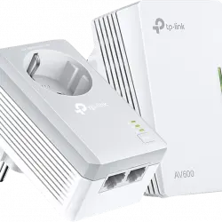 Adaptador PLC - TP-Link TL-WPA4226 KIT, 2 Adaptadores Powerline, AV600, WiFi 300Mbps, Puertos, Blanco