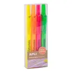 Blíster 4 Marcadores Apli Retractable Highligther Flúor