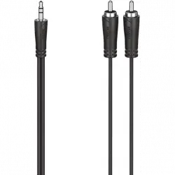 Cable RCA - Hama 00205110, 1.5 m, Jack 3.5 mm, Dual, Negro