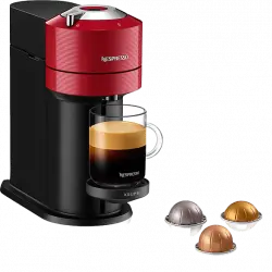 Cafetera de cápsulas - Nespresso® Krups Vertuo XN9105, 1500 W, 1.1 l, Wi-Fi, Bluetooth, Rojo