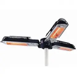 Calentador Sombrilla De Halógeno 2000w Negro Y Plateado Ph10 Sunred