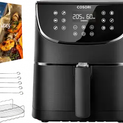 Freidora de aire - Cosori Premium Chef Edition, Capacidad 5.5L, Potencia 1700W, Hasta 205ºC, Negro