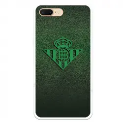 Funda Licencia Oficial Real Betis Balompié Escudo Verde Fondo Trama para iPhone 8 Plus