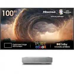 Hisense Láser TV 100L5HD Proyector Ultracorto ANSI DLP UltraHD 4K 2700 Lúmenes + Pantalla 100"