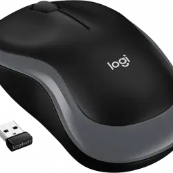 Ratón inalámbrico - Logitech M185, Nano receptor, 1000 ppp, Función scroll, 2,4GHz, Negro y Gris