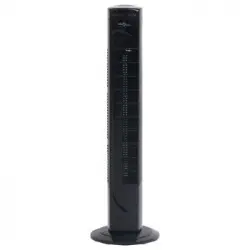 Ventilador De Torre Con Mando Y Temporizador Φ24x80 Cm Negro Vidaxl