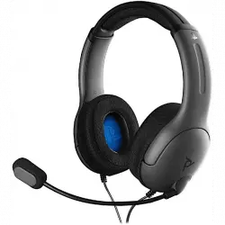 Auriculares gaming - PDP Gaming LVL40, Para PS4, De diadema, Con cable, Micrófono, Cancelación de ruido, Gris