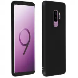 Avizar Funda de Silicona Mate Negra para Samsung Galaxy S9 Plus