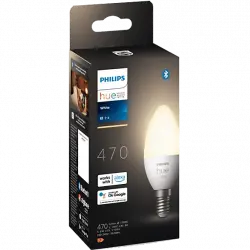 Bombilla Bluetooth - Philips Hue vela LED, Luz blanca cálida, Domótica