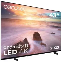 Cecotec Televisor Led 43" Smart Tv A2 Series Alu20043. 4k Uhd, Android 11, 2 Altavoces De 10w, Modelo 2023