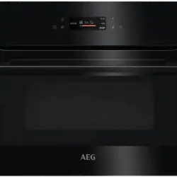 Horno compacto - AEG KMK761080B, Esmalte fácil limpieza, 43 l, Microondas + Grill, 60 cm, Negro