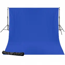 Bresser BR-D24 Soporte de Fondo + Telón de Fondo Azul Croma 2.5x3m