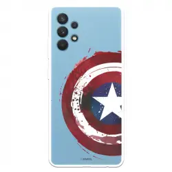 Funda Oficial Marvel Capitán América Escudo Transparente para Samsung Galaxy A32