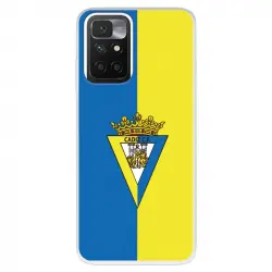 Funda para Xiaomi Redmi 10 del Cádiz CF Escudo Fondo Bicolor Licencia Oficial