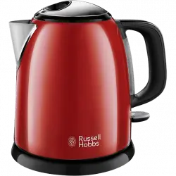 Hervidor de agua - Russell Hobbs Mini ColourPlus 24992-70, 1 l, Base 360º, Apagado automático, Rojo