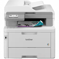 Impresora multifunción - Brother MFCL8390CDW, Láser, 30 ppm a color y monocolor, Doble cara, WiFi, Blanco