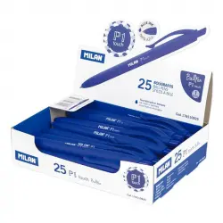 Milan Caja Expositora 25 Bolígrafos P1 Touch Tinta de Aceite Retráctil Azules