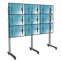 Kimex Soporte de Suelo Móvil para 9 TV 50"-55" VESA 600x400 Máx. 50Kg