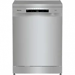 Lavavajillas - Hisense HS673C60X, Independiente, 7 programas, 16 servicios, Wi-Fi, 60 cm, Inox