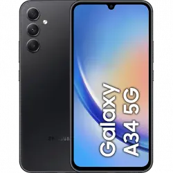 Móvil - Samsung Galaxy A34, Black, 128 GB, 6 GB RAM, 6.6 " FHD+, Mediatek Dimensity 1080 Octa-Core, 5000 mAh, Android 13