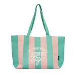 Mr Wonderful Bolsa de tela YAY! Today will be a great day! rosa y verde