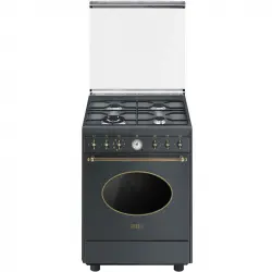 Smeg Colonial CO68GMA8 Cocina de Gas 4 Zonas + Horno Antracita