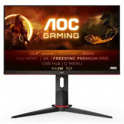 Aoc - Monitor PC Gaming 24" (60,5 Cm) 24G2SU/BK 165 Hz, Full HD, FreeSync Premium, Altura Ajustable