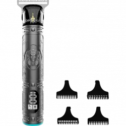 Cortapelos - Cecotec Bamba PrecisionCare Samurai, 120 min, 4 peines, 1-4 mm, Titanium