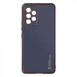 Forcell Funda Silicona Acabado Cuero Leather Case Azul para Samsung Galaxy A53 5G