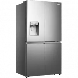 Frigorífico americano - Hisense RQ760N4SASE, No Frost, 178.5 cm, 477 l, IceMake, Descongelación automática, Gris