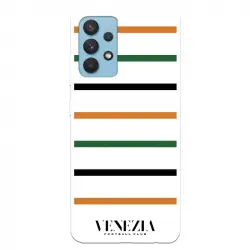 Funda Para Samsung Galaxy A32 4g Del Venezia Fondo Blanco Rayas - Licencia Oficial Venezia Football Club