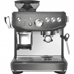 Cafetera express - Sage SES876BST, 9 bar, 1850 W, 16 Tazas, Acero inoxidable negro