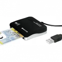 Lector DNI electrónico - Woxter PE26-003, LED, USB, Para Tarjetas Smart Cards, Negro